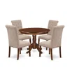 East West Furniture Dining Room Set Mahogany, Hlbr5-mah-04 In Gray