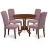 East West Furniture Dining Room Set Mahogany, Hlce5-mah-10 In Purple
