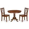 East West Furniture Dining Room Set Mahogany, Hlcl3-mah-w In Brown