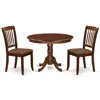 East West Furniture Dining Room Set Mahogany, Hlda3-mah-c In Brown