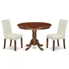 East West Furniture Dining Room Set Mahogany, Hldr3-mah-01 In White