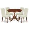 East West Furniture Dining Room Set Mahogany, Hldr5-mah-01 In Brown