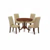 East West Furniture Dining Room Set Mahogany, Hlel5-mah-16 In Neutral