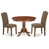 East West Furniture Dining Room Set Mahogany, Hlen3-mah-18 In Brown
