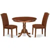East West Furniture Dining Room Set Mahogany, Hlen3-mah-66 In Brown