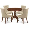 East West Furniture Dining Room Set Mahogany, Hlfr5-mah-05 In Neutral