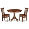 East West Furniture Dining Room Set Mahogany, Hlgr3-mah-w In Brown