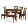 East West Furniture Dining Room Set Mahogany, Mlca6-mah-w In Brown