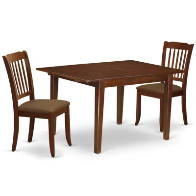 East West Furniture Dining Room Set Mahogany, Mlda3-mah-c