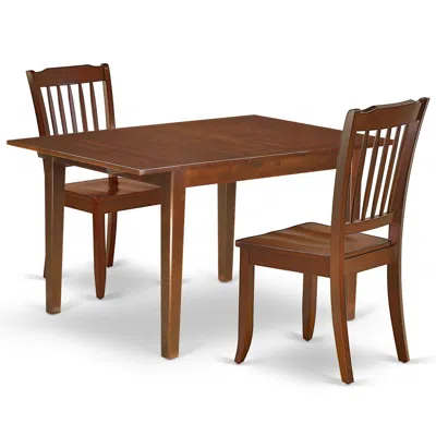 East West Furniture Dining Room Set Mahogany, Mlda3-mah-w In Blue