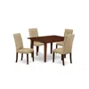 East West Furniture Dining Room Set Mahogany, Mlel5-mah-16