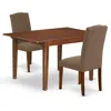East West Furniture Dining Room Set Mahogany, Mlen3-mah-18