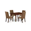 East West Furniture Dining Room Set Mahogany, Mlfl5-mah-18