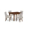 East West Furniture Dining Room Set Mahogany, Mlfr5-mah-05 In Brown