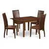 East West Furniture Dining Room Set Mahogany, Mlip5-mah-w In Brown