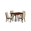 East West Furniture Dining Room Set Mahogany, Mlla5-mah-04 In Neutral