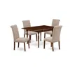 East West Furniture Dining Room Set Mahogany, Mzbr5-mah-04