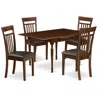 East West Furniture Dining Room Set Mahogany, Mzca5-mah-lc