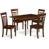 East West Furniture Dining Room Set Mahogany, Mzca5-mah-w