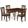 East West Furniture Dining Room Set Mahogany, Mzcl5-mah-w