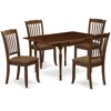 East West Furniture Dining Room Set Mahogany, Mzda5-mah-c