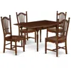 East West Furniture Dining Room Set Mahogany, Mzdo5-mah-w
