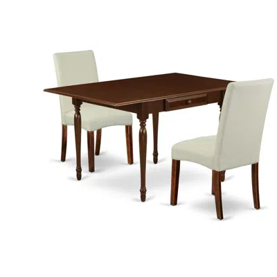 East West Furniture Dining Room Set Mahogany, Mzdr3-mah-01 In Black