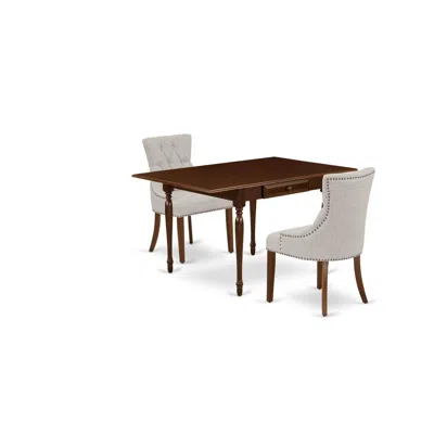 East West Furniture Dining Room Set Mahogany, Mzfr3-mah-05 In Multi