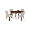East West Furniture Dining Room Set Mahogany, Mzfr5-mah-05 In Gray