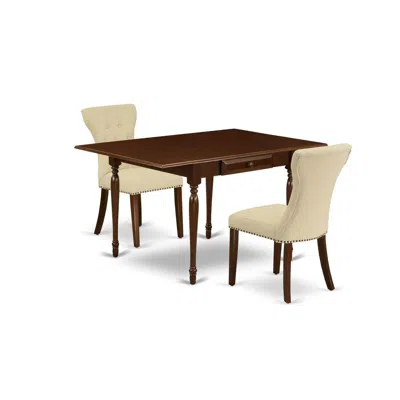 East West Furniture Dining Room Set Mahogany, Mzga3-mah-32 In Black