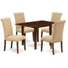 East West Furniture Dining Room Set Mahogany, Ndbr5-mah-04
