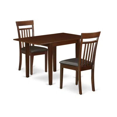 East West Furniture Dining Room Set Mahogany, Ndca3-mah-lc