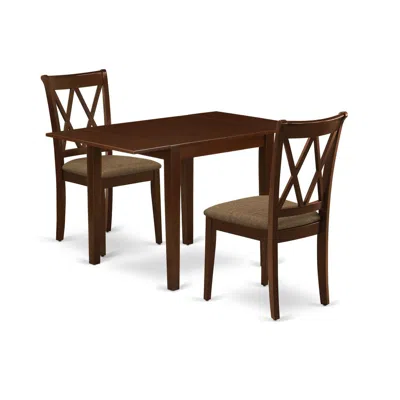 East West Furniture Dining Room Set Mahogany, Ndcl3-mah-c