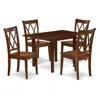 East West Furniture Dining Room Set Mahogany, Ndcl5-mah-w