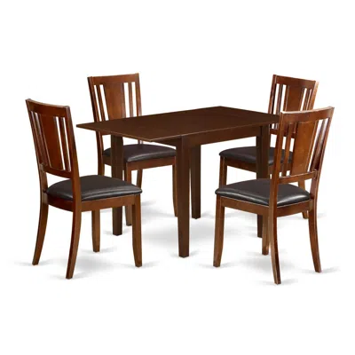 East West Furniture Dining Room Set Mahogany, Nddu5-mah-lc In Blue