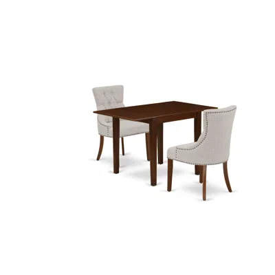 East West Furniture Dining Room Set Mahogany, Ndfr3-mah-05 In Multi