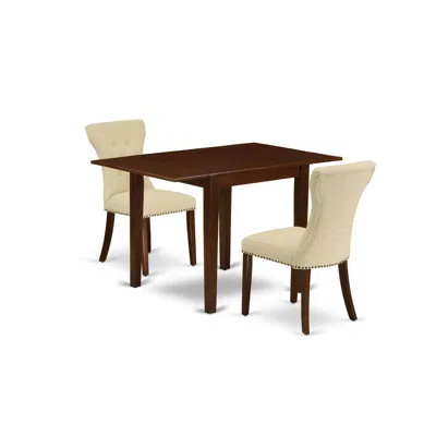 East West Furniture Dining Room Set Mahogany, Ndga3-mah-32 In Brown