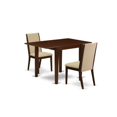 East West Furniture Dining Room Set Mahogany, Ndla3-mah-04