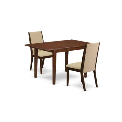 East West Furniture Dining Room Set Mahogany, Nfla3-mah-04 In Gray