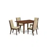 East West Furniture Dining Room Set Mahogany, Nfla5-mah-04