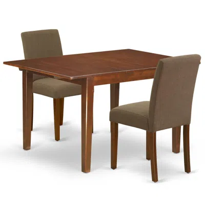 East West Furniture Dining Room Set Mahogany, Noab3-mah-18 In Brown
