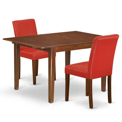 East West Furniture Dining Room Set Mahogany, Noab3-mah-72