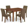 East West Furniture Dining Room Set Mahogany, Noab5-mah-18