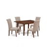 East West Furniture Dining Room Set Mahogany, Nobr5-mah-04
