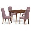 East West Furniture Dining Room Set Mahogany, Psce5-mah-10