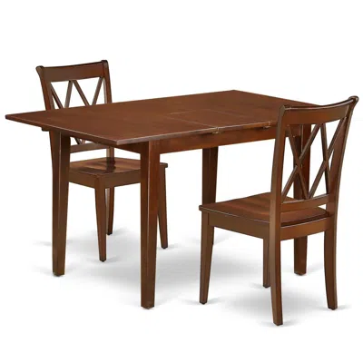 East West Furniture Dining Room Set Mahogany, Nocl3-mah-w