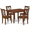 East West Furniture Dining Room Set Mahogany, Nocl5-mah-w