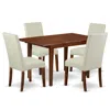 East West Furniture Dining Room Set Mahogany, Nodr5-mah-01