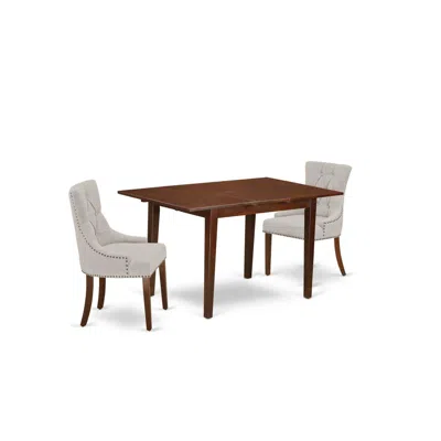 East West Furniture Dining Room Set Mahogany, Nofr3-mah-05