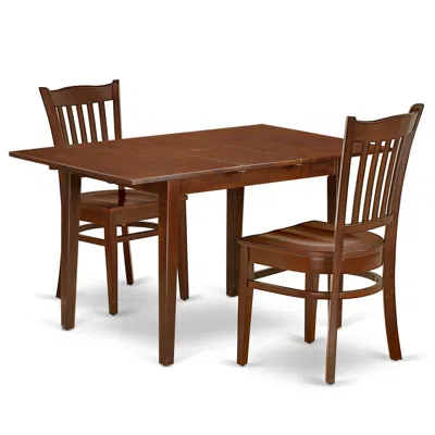 East West Furniture Dining Room Set Mahogany, Nogr3-mah-w